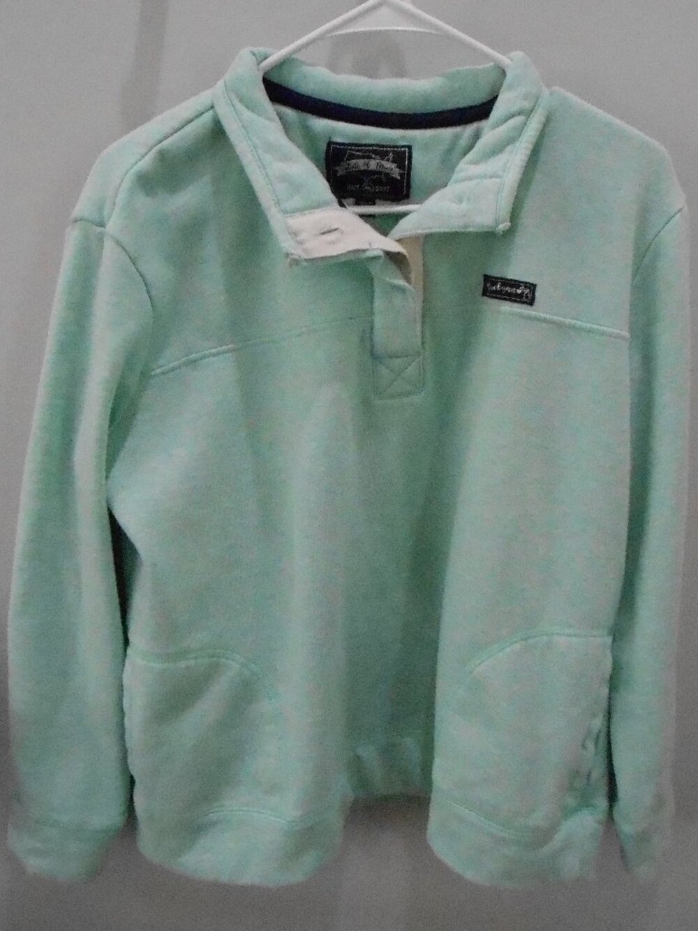 State of Mine-Michigan Women's Light Green Pullover Collared Sweatshirt Size-Lg